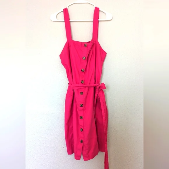 LOFT | Dresses | Perfect Dressbarbie Pink Midi Button Up Dress With Pockets  | Poshmark